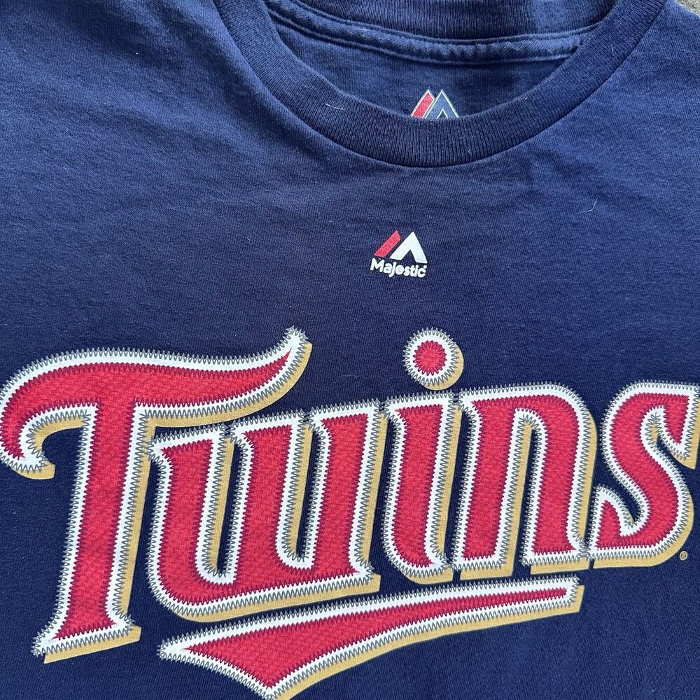 Minnesota Twins Torii Hunter #48 Majestic Men’s XL Navy Stitched MLB T-Shirt